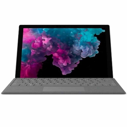 لپ تاپ هیبریدی Surface Pro 6-E مایکروسافت استوک | نمای جلو همراه با کیبورد | 12.3 اینچ | 256 گیگابایت